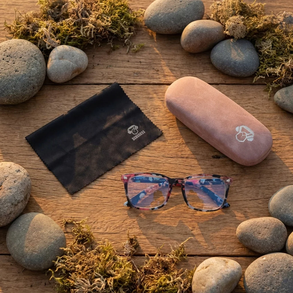 Vista superior lentes lectura Oncol57 proteccion completa blue light UV antirreflejo Bonoboss