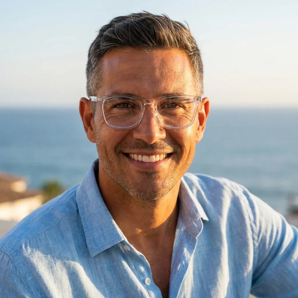 Profesional trabajando todo el dia lentes lectura Oncol59 proteccion completa luz azul UV antirreflejo Bonoboss