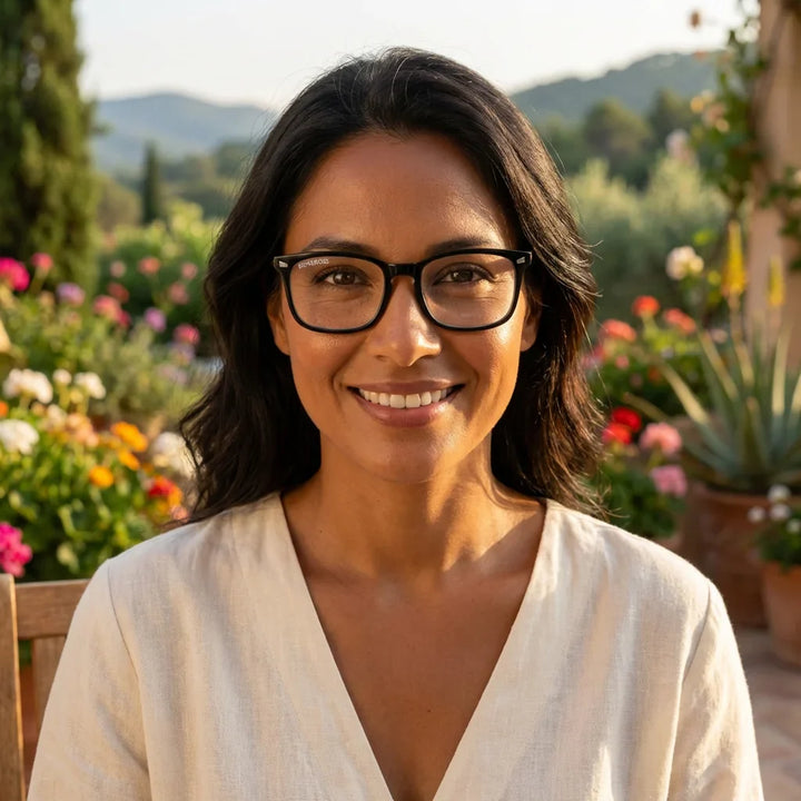 Profesional trabajando todo el dia lentes lectura Oncol60 proteccion completa luz azul UV antirreflejo Bonoboss