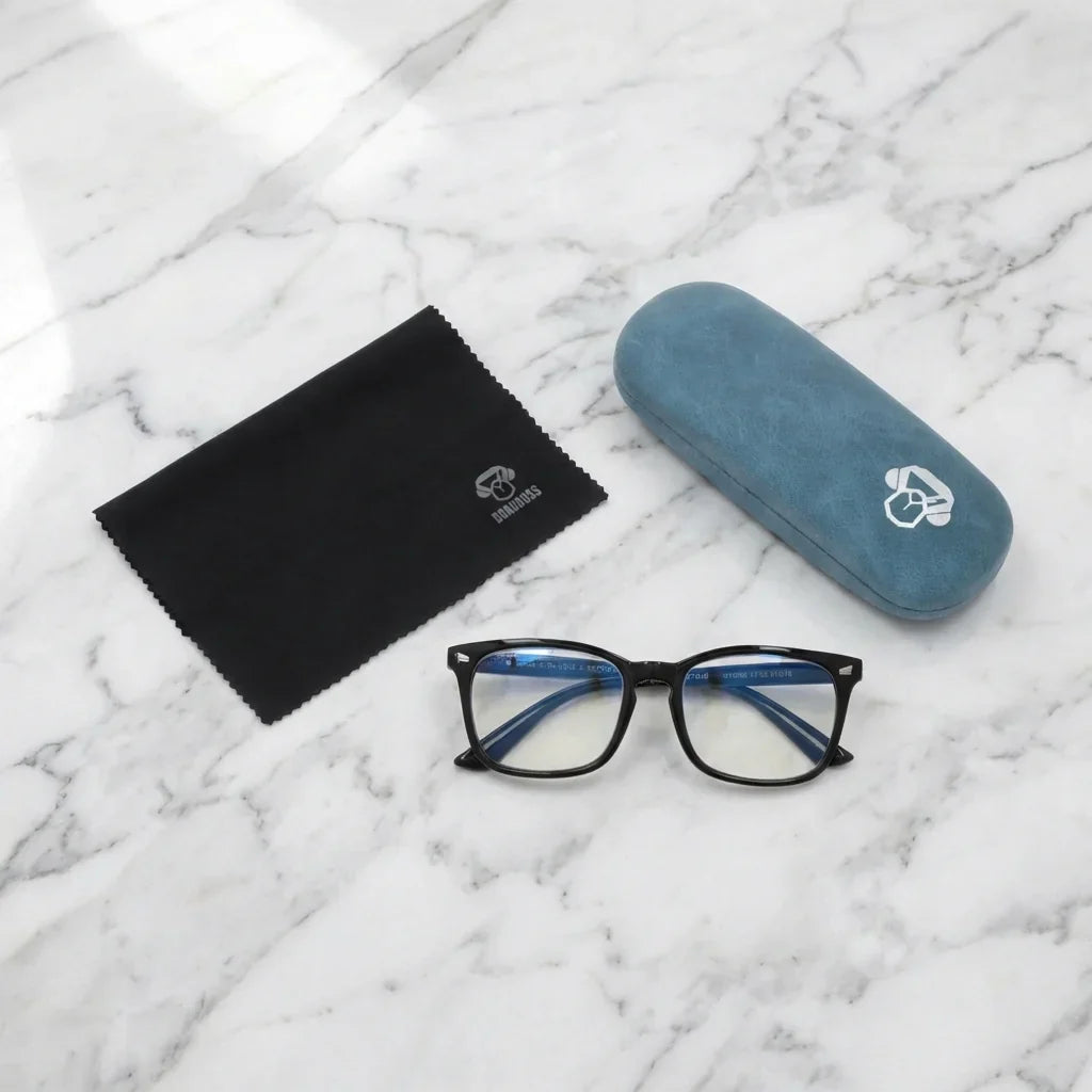 Vista superior lentes lectura Oncol60 proteccion completa blue light UV antirreflejo Bonoboss