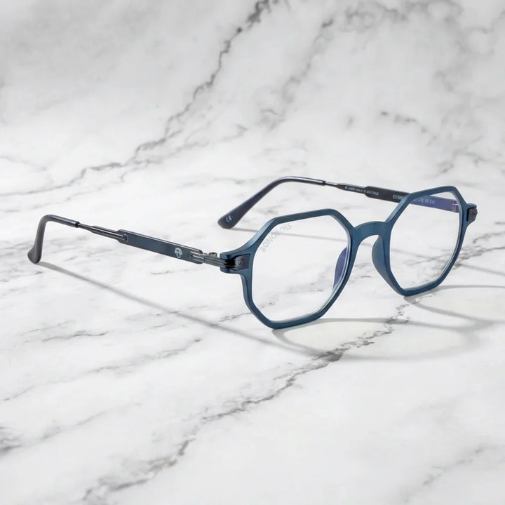 Vista lateral lentes lectura Puerto Octai triple proteccion luz azul UV400 antirreflejo RPET reciclado Bonoboss