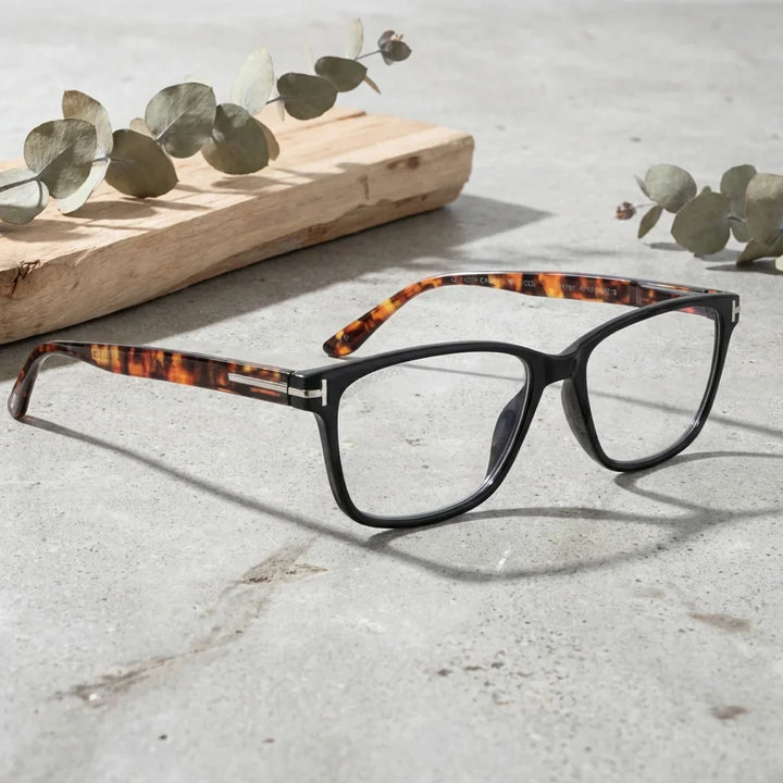 Vista lateral lentes lectura Puerto Williams triple proteccion luz azul UV400 antirreflejo RPET reciclado Bonoboss