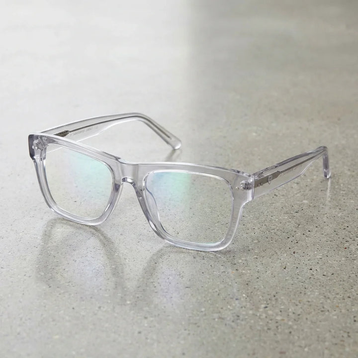 Lentes ópticos Barcelona 1 Transparente sobre superficie premium calidad premium receta Bonoboss #editorial_banner_confianza #color_transparente