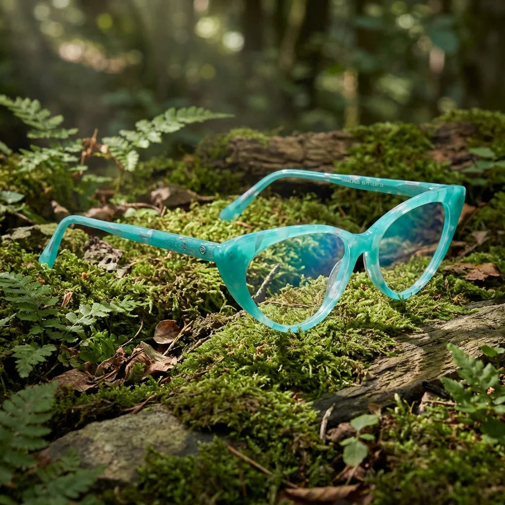 Lentes ópticos Hamburgo Calipso compromiso sustentable materiales reciclados Bonoboss #editorial_sustentabilidad #color_calipso