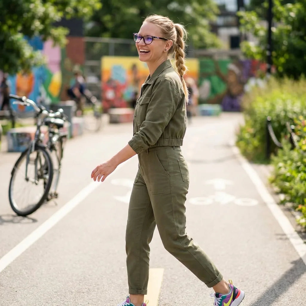 Lentes ópticos Le183 Burdeo mujer ciclista urbana estilo café Bonoboss #editorial_lifestyle4 #color_burdeo