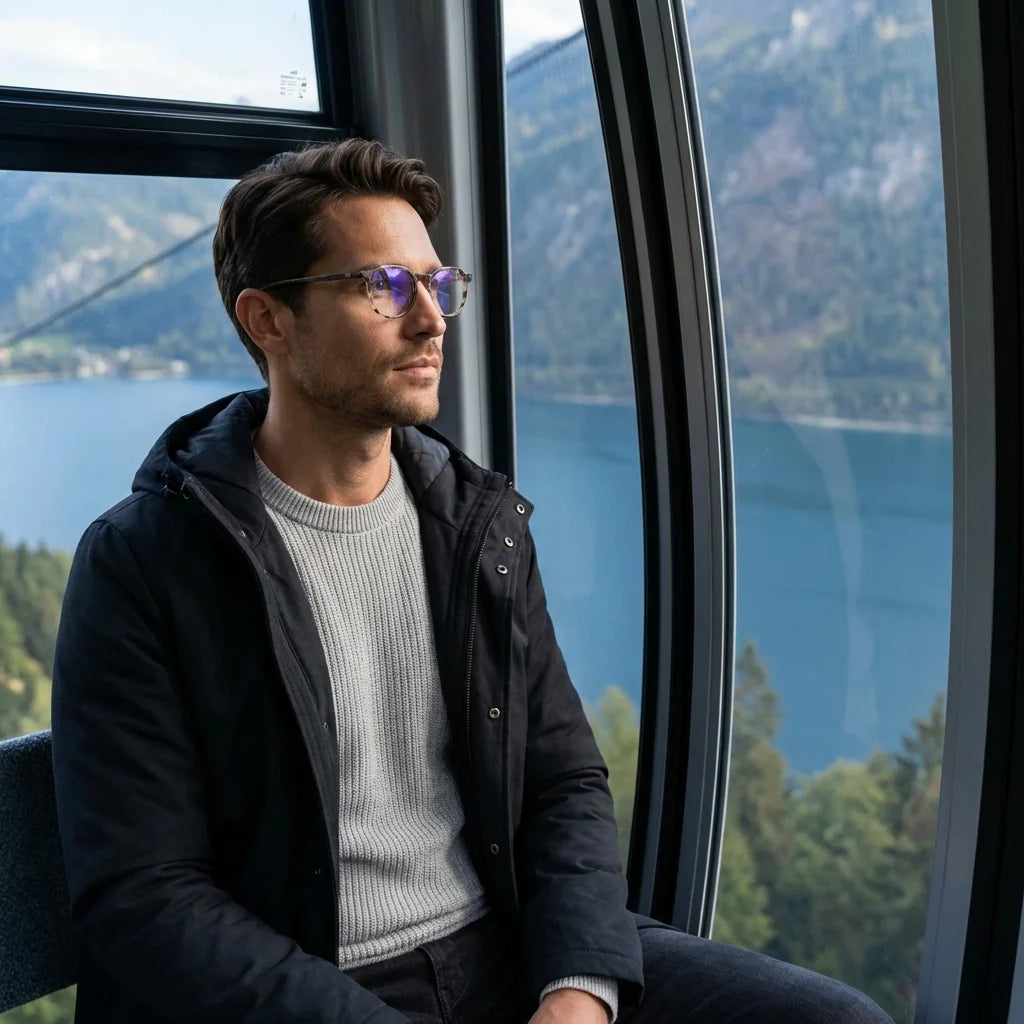 Lentes ópticos Octavia Steel Marble estilo de vida cotidiano Bonoboss #editorial_lifestyle4 #color_marble