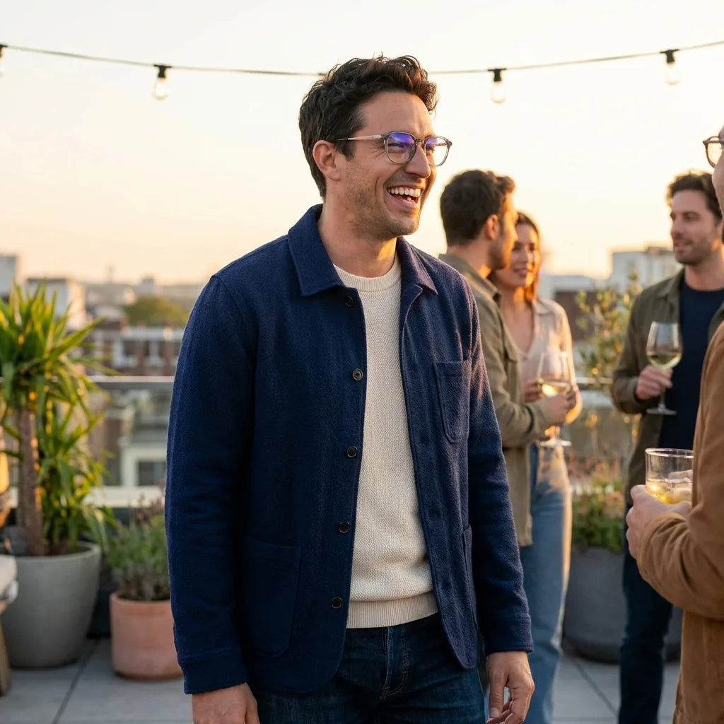 Lentes ópticos Octavia Transparente modelo en contexto social urbano profesional Bonoboss #editorial_lifestyle4 #color_transparente