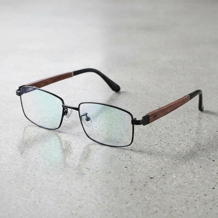 Lentes ópticos Pablo Negro sobre superficie premium calidad premium receta Bonoboss #editorial_banner_confianza #color_negro