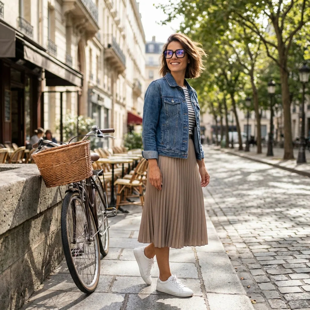 Lentes ópticos Rapel Negro mujer en bicicleta vintage café urbano Bonoboss #editorial_lifestyle3 #color_negro