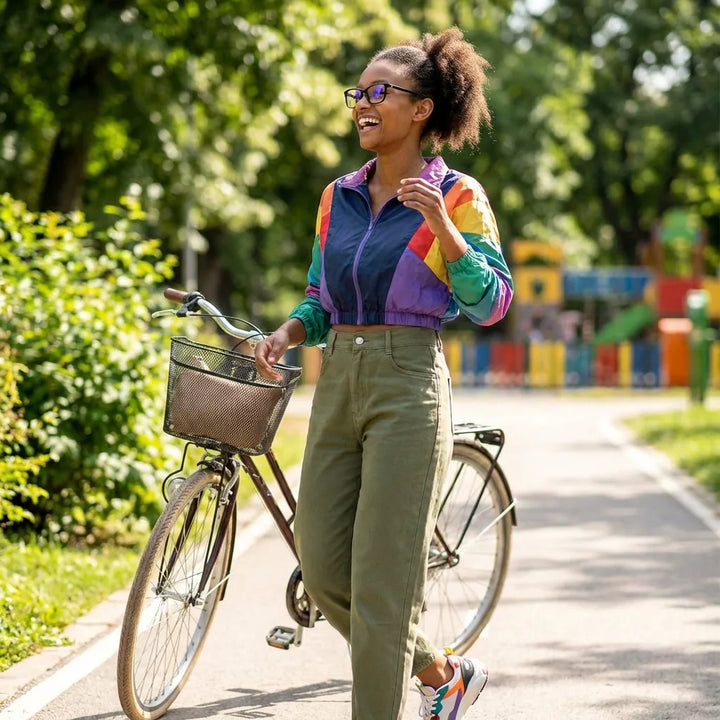 Lentes ópticos Sofia Negro mujer ciclista urbana estilo café Bonoboss #editorial_lifestyle4 #color_negro