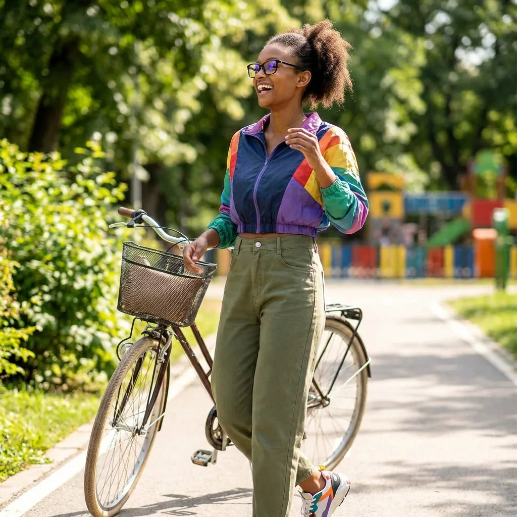 Lentes ópticos Sofia Negro mujer ciclista urbana estilo café Bonoboss #editorial_lifestyle4 #color_negro