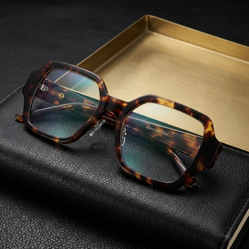 Frontal Venus lentes ópticos hombre estampado tortuga carey bisagra reforzada #color_carey