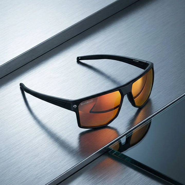 Lentes sol Ollie polarizados UV400 Espejado Naranjo composición superficie premium Bonoboss #editorial_grid1 #color_espejado-naranjo