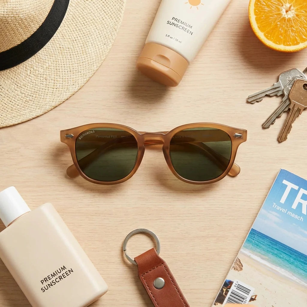 Lentes sol Waimea RPET polarizados brown composición summer essentials accesorios playa premium sustentable Bonoboss #editorial_detail2 #color_brown