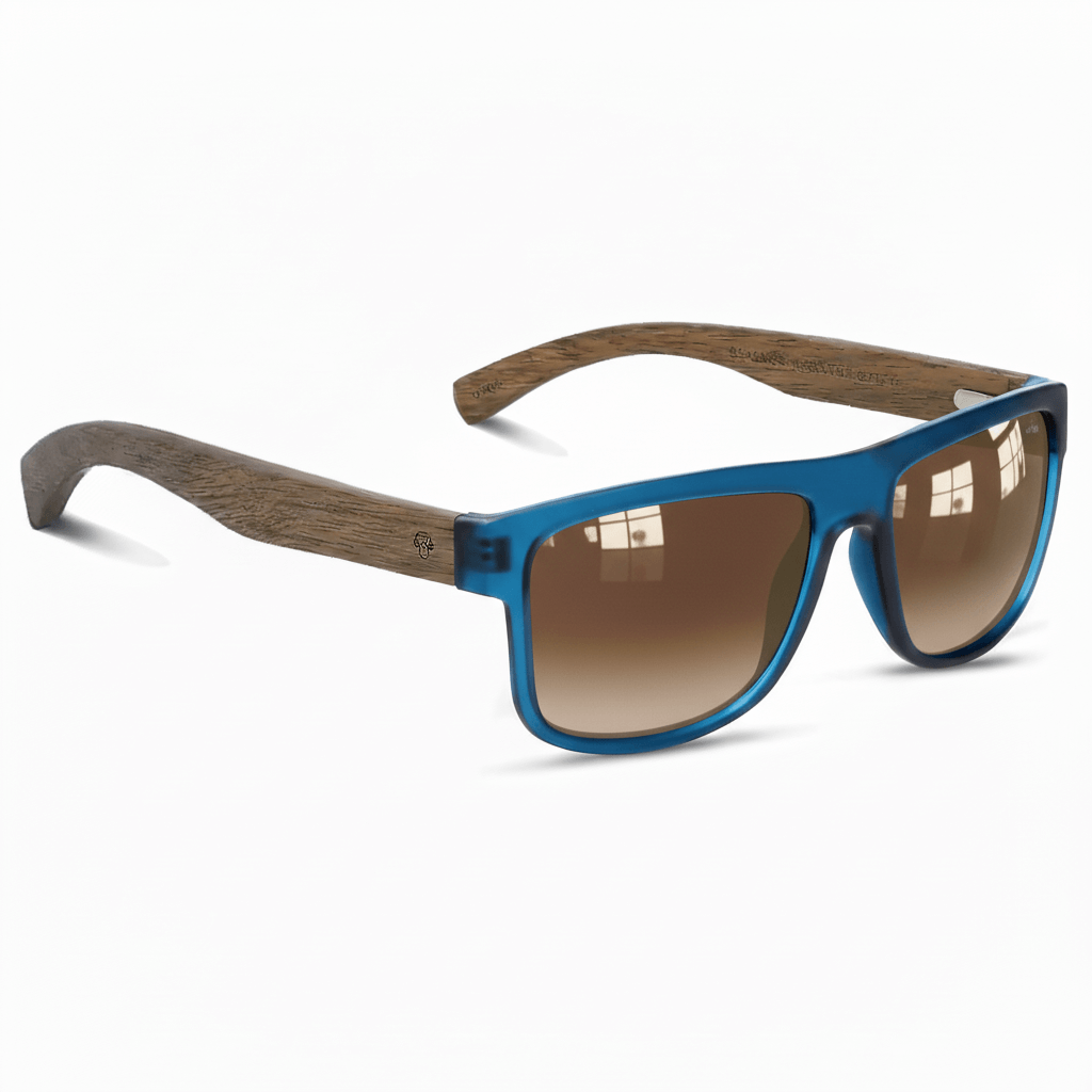 Lentes de Sol Polarizados Madera Nogal Rectangulares hombre LE9201