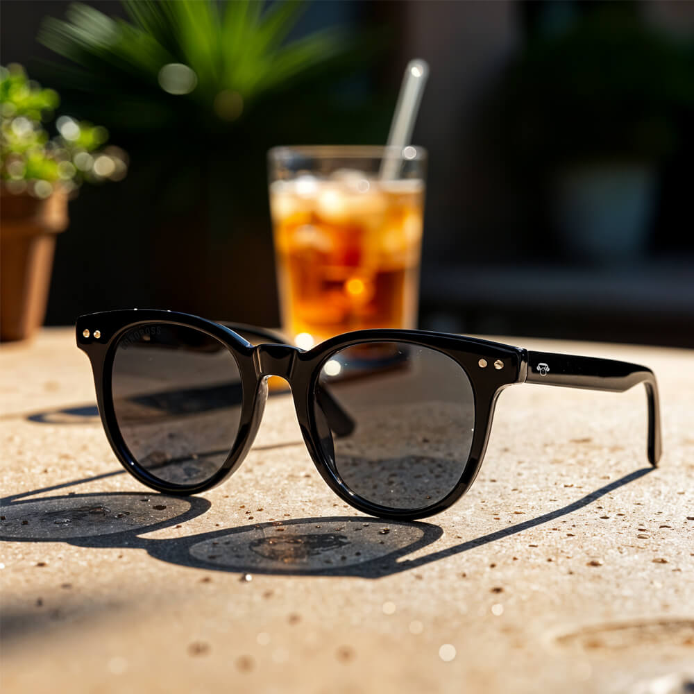 anteojos gafas de sol polarizadas moda hombre mujer color negro redondas grandes distribuidor mayorista de opticas lentes sustentables ecologicos