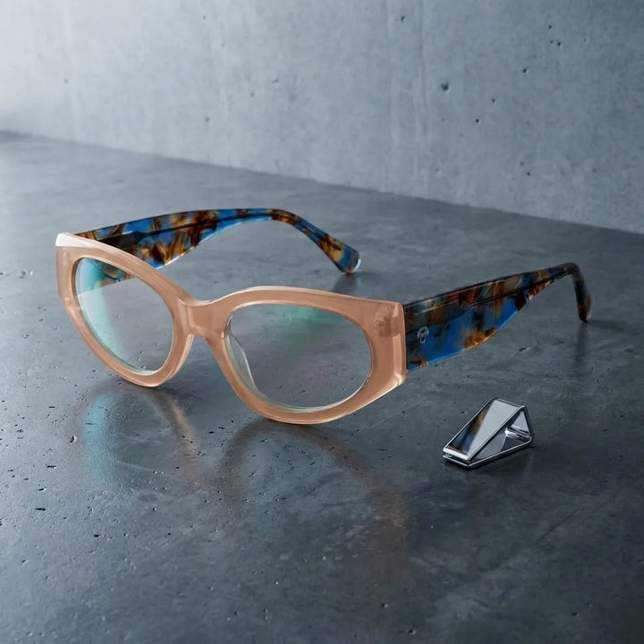 Milán lentes ópticos mujer premium peach vista frontal #color_peach
