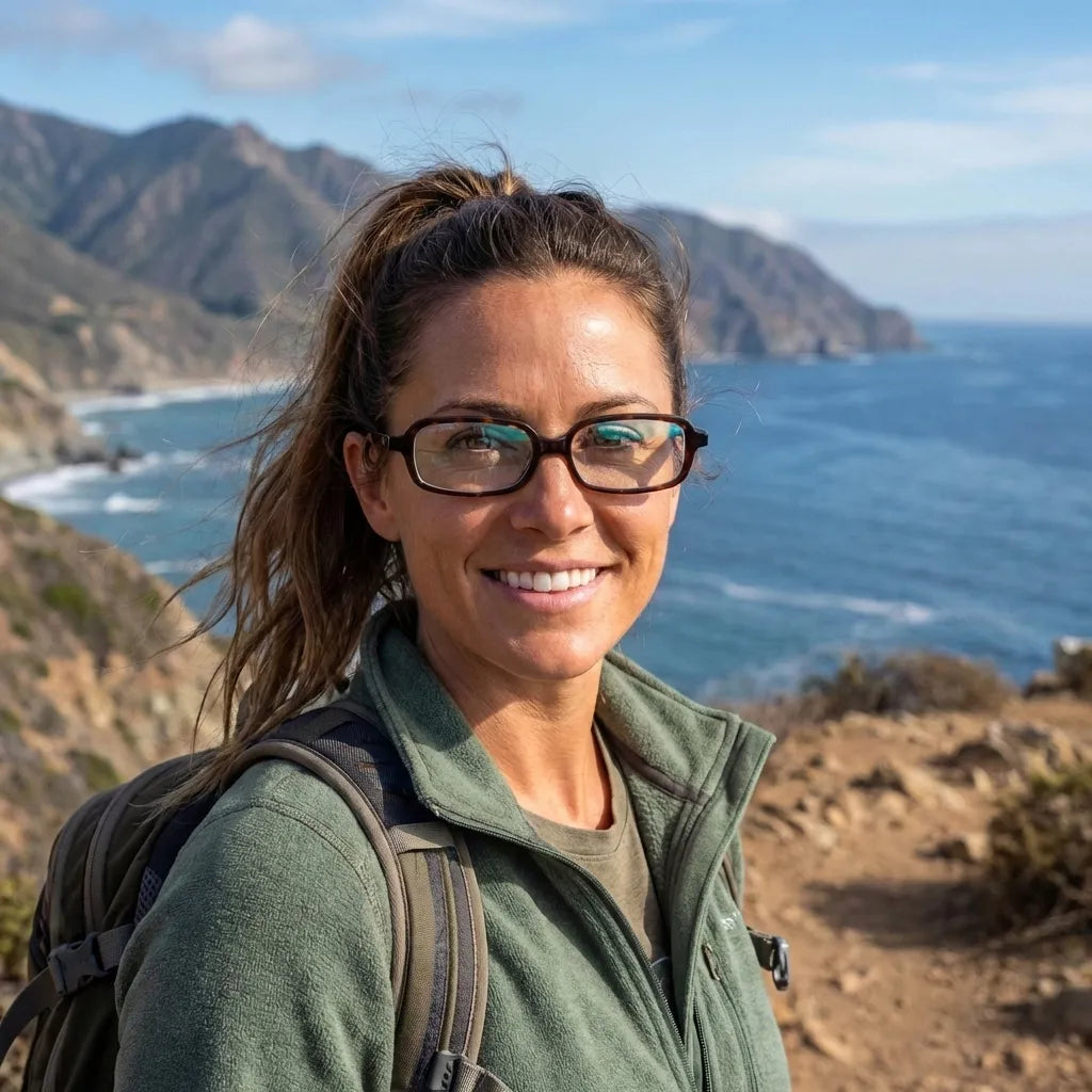 Lentes opticos Navarino Carey mujer aventura outdoor sendero antirreflex receta optica bio-acetato Bonoboss #editorial_mujer-aventura #color_carey