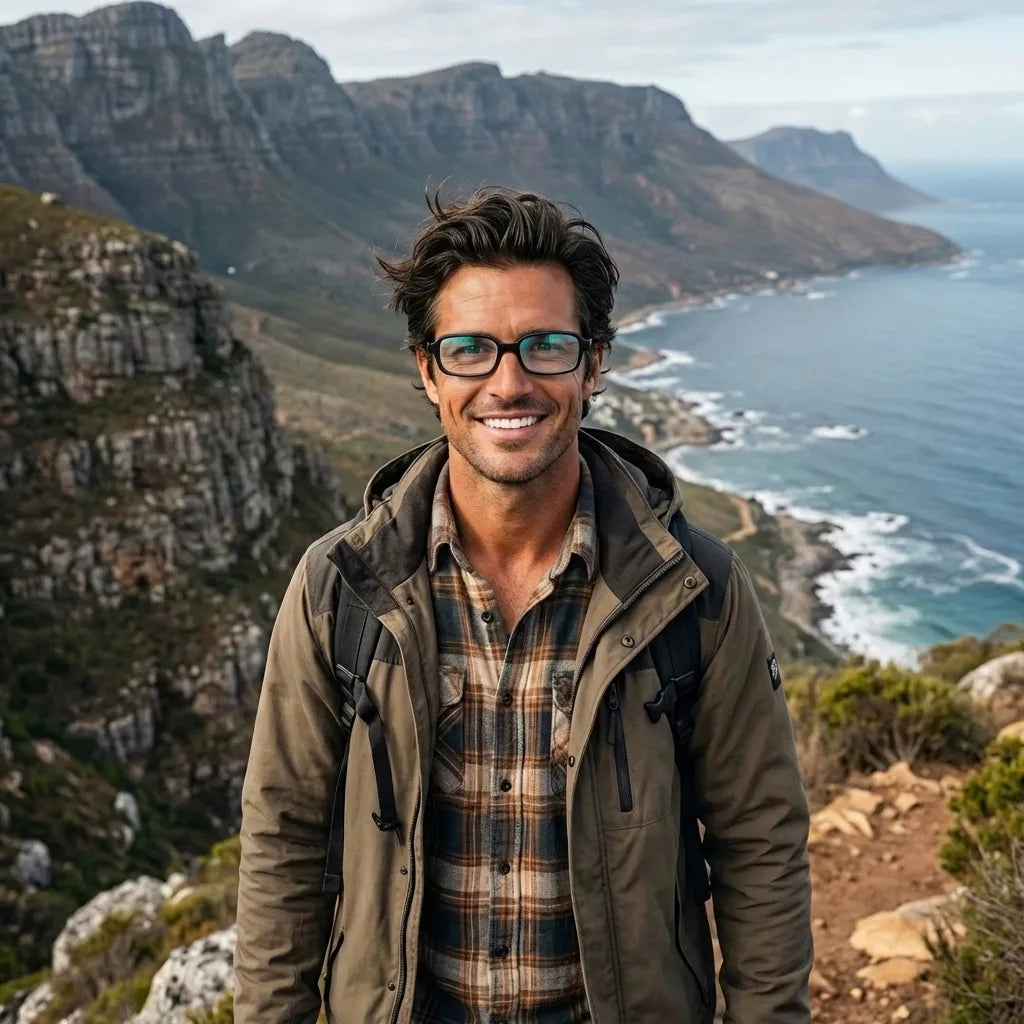 Lentes opticos Navarino Negro hombre aventura outdoor naturaleza antirreflex receta optica bio-acetato Bonoboss #editorial_hombre-aventura #color_negro