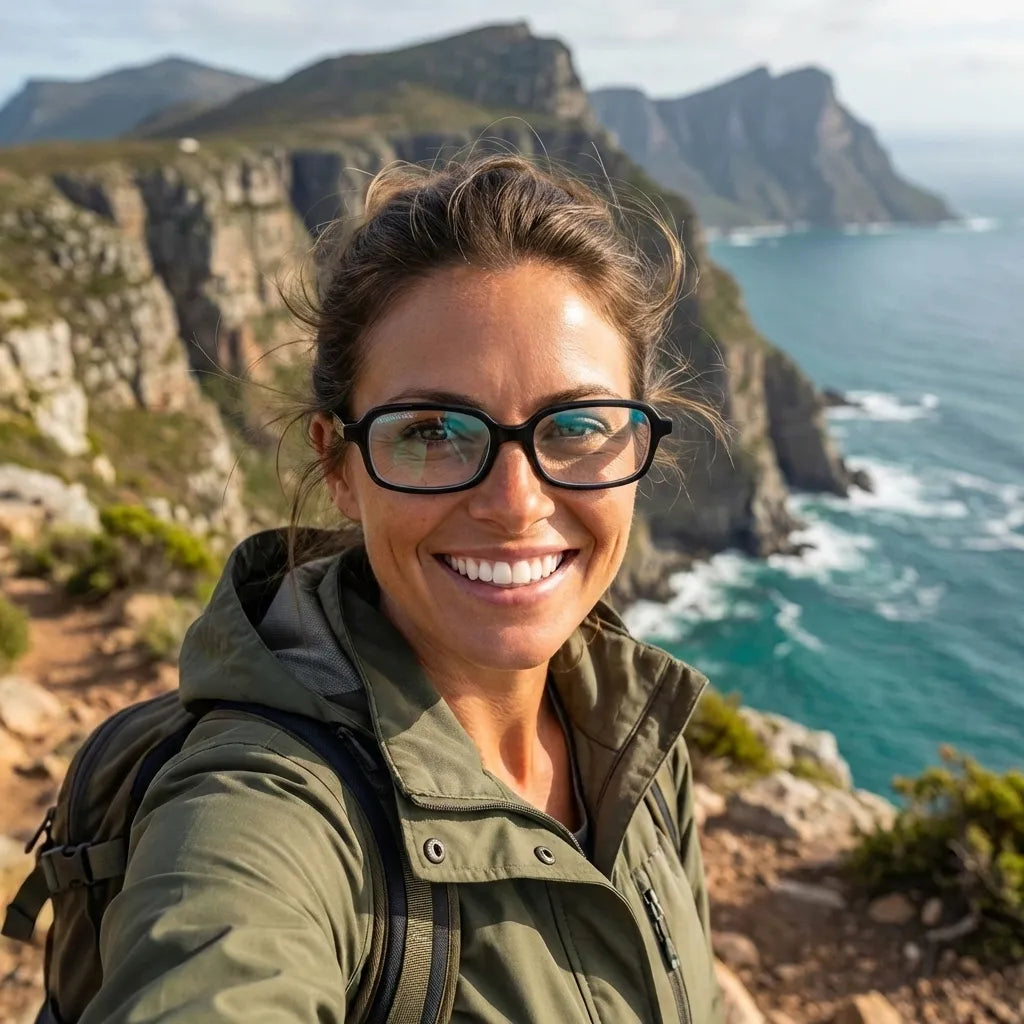 Lentes opticos Navarino Negro mujer aventura outdoor sendero antirreflex receta optica bio-acetato Bonoboss #editorial_mujer-aventura #color_negro