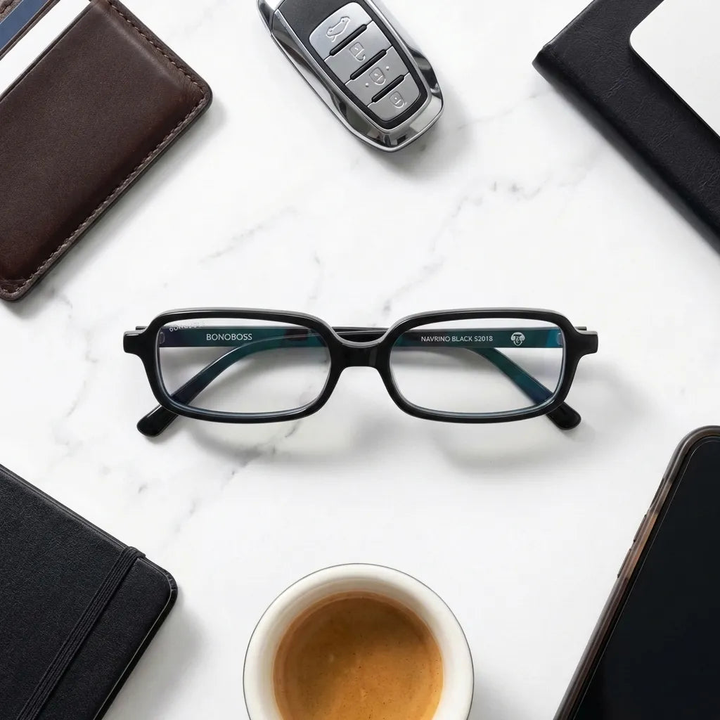 Lentes opticos Navarino Negro kit urbano accesorios estilo diario antirreflex receta optica bio-acetato Bonoboss #editorial_urban-kit #color_negro
