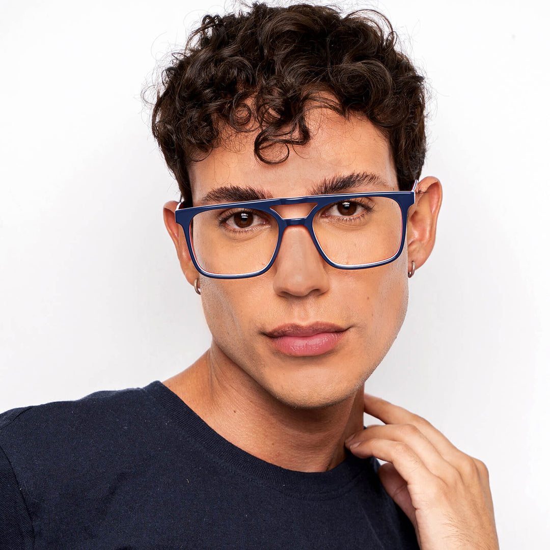 Lentes Opticos Retro Moda Receta Optica Nehuen Azul Hombre Bonoboss