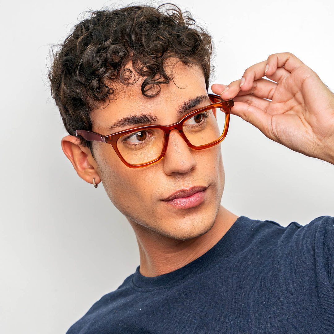 lentes opticos de acetato forma rectangular ovalada color café para hombre y mujer opticos distribuidor mayorista opticas #color_brown