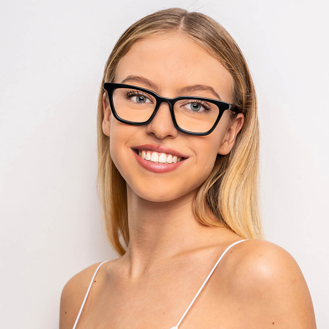 lentes opticos de acetato forma rectangular ovalada color negro para hombre y mujer opticos distribuidor mayorista opticas #color_negro