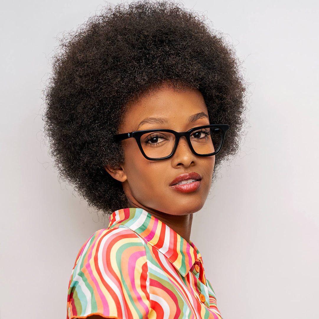 anteojos opticos para mujer cuadrados de moda acetato sustentable #color_negro