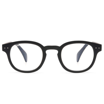 anteojo lectura filtro azul color negro redondeado para hombre mujer moda sustentable botellas plasticas recicladas