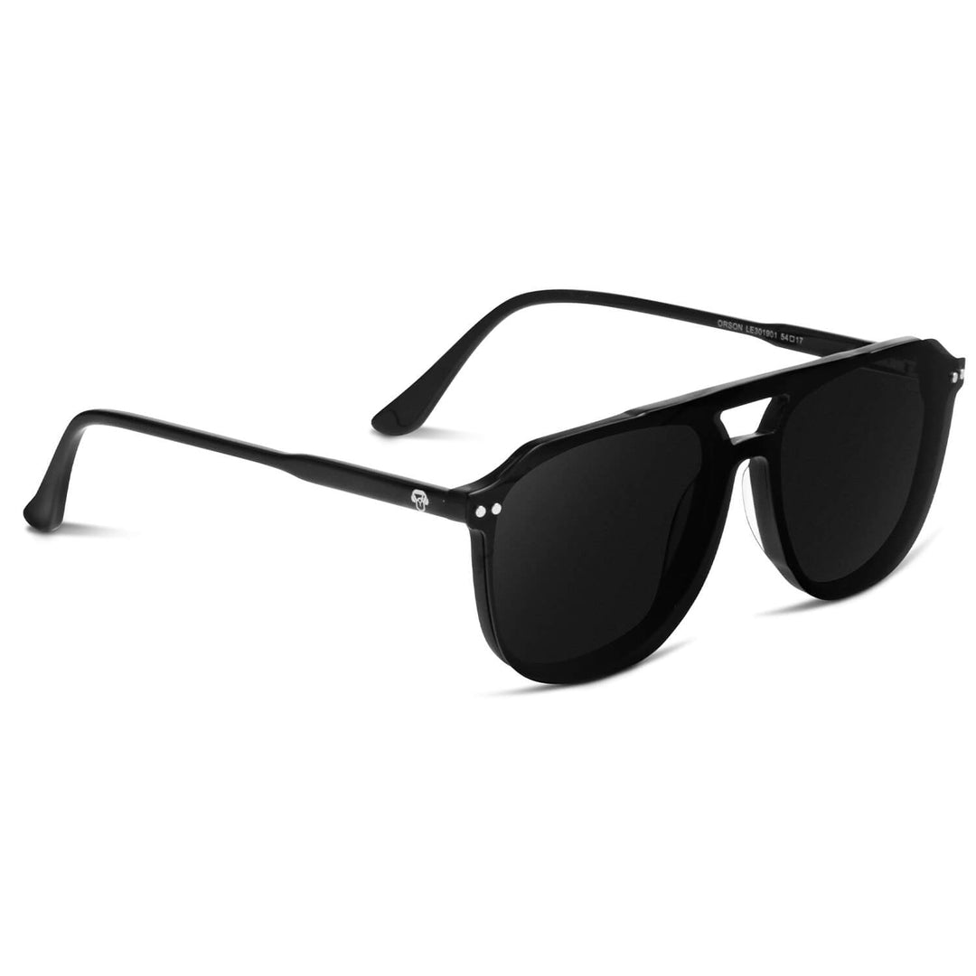 Orson Clip Sol lentes clip on negro perspectiva 3/4 para mujer #color_negro