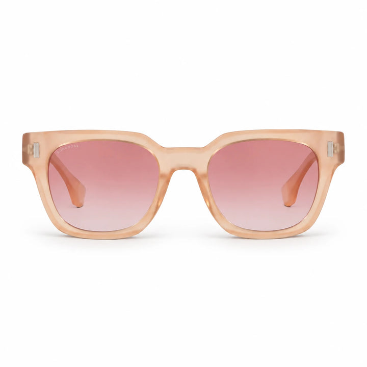 Lentes de sol Bonoboss Osorno RPET Pink vista frontal plástico reciclado RPET #editorial_frontal #color_pink