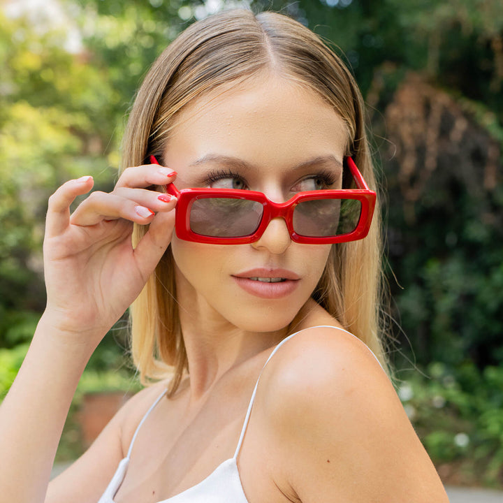 Lentes de sol rojos mujer discount