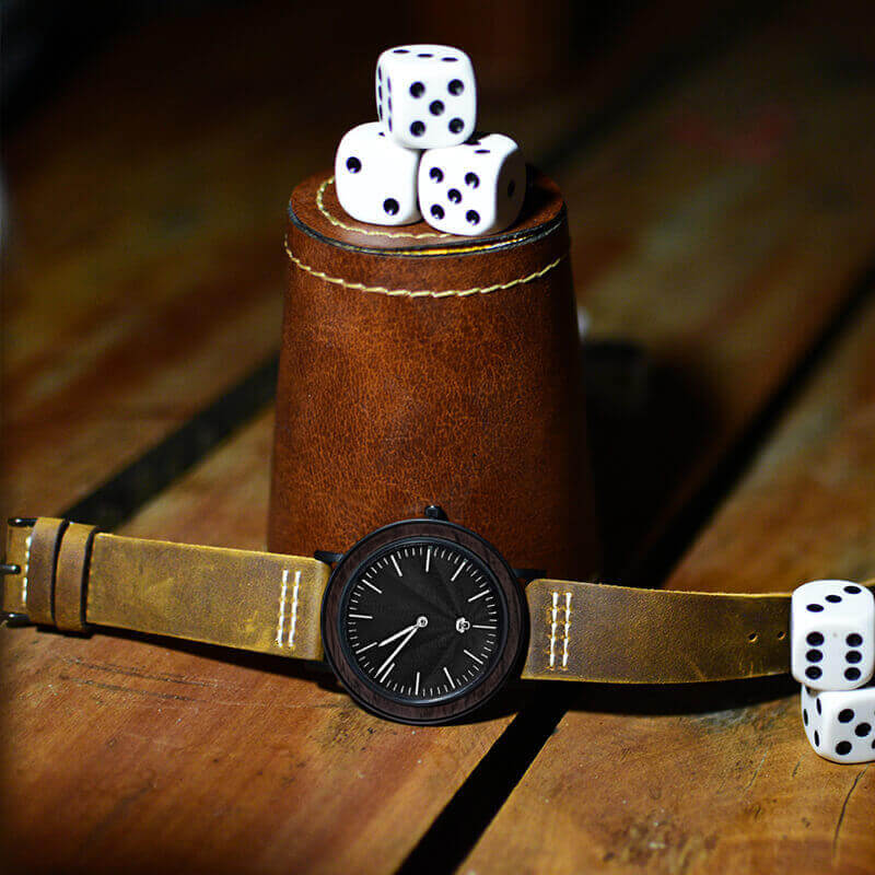 Toki Ebano Waves Reloj de Acero Inoxidable para Hombre Mujer Bonoboss