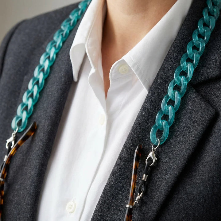 Cadena de acetato reciclado para lentes close-up accesorio formal Bonoboss