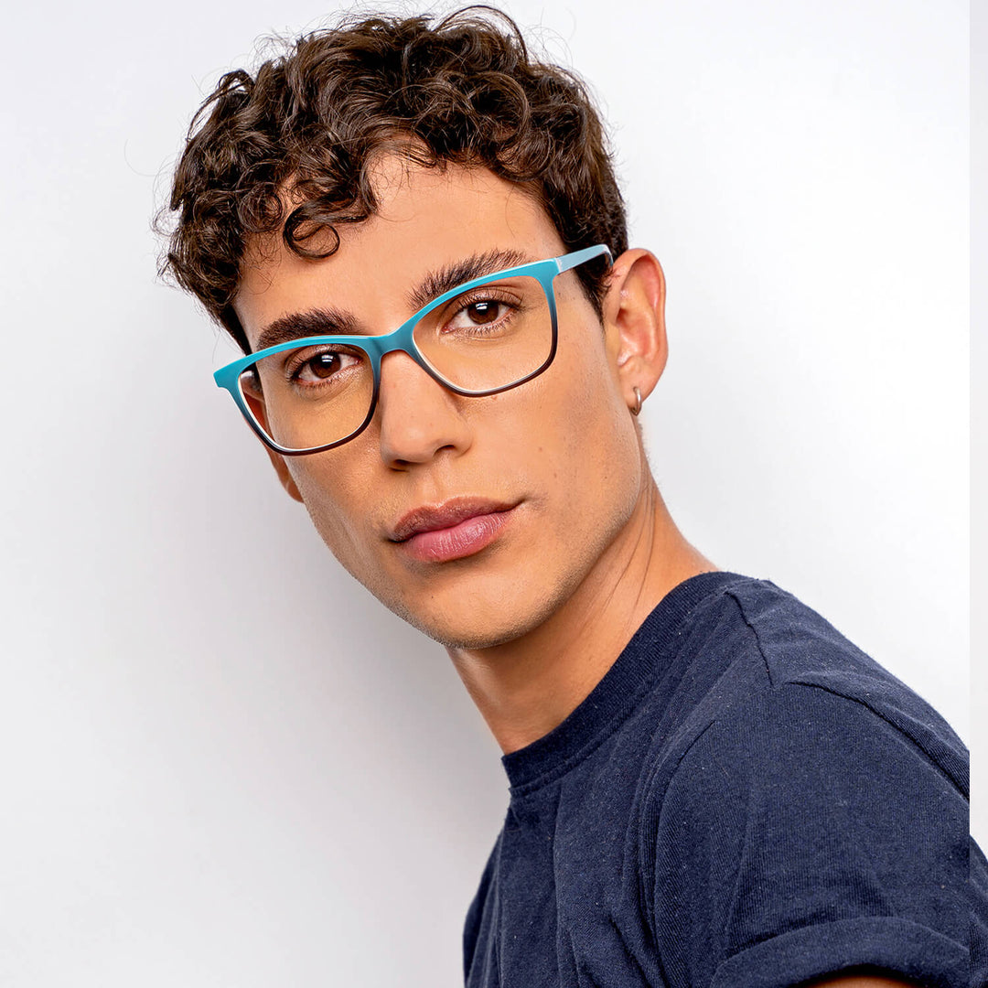 Frente del Sofia L lentes ópticos hombre con armazón sustentable en tono verde #color_verde