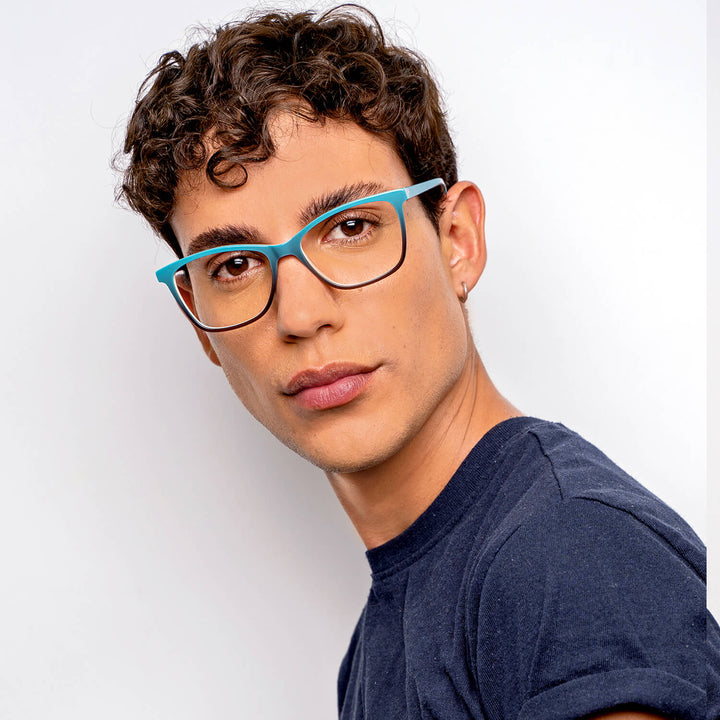 Frente del Sofia L lentes ópticos hombre con armazón sustentable en tono verde #color_verde