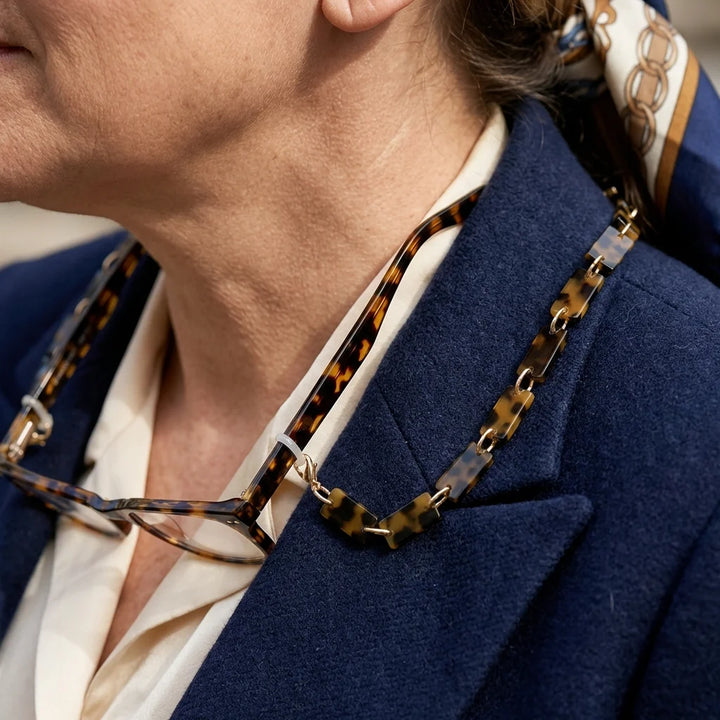 Cadena de acetato reciclado para lentes close-up accesorio formal Bonoboss