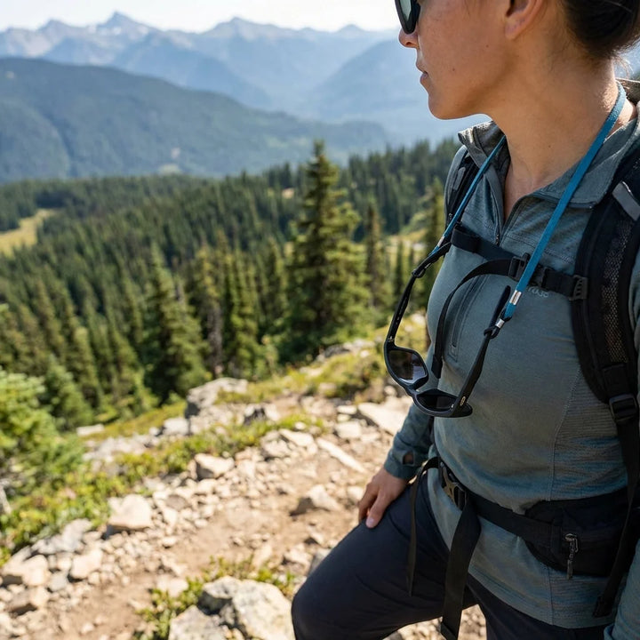 Correa para lentes reciclada calipso hiking activo montaña Bonoboss #color_calipso