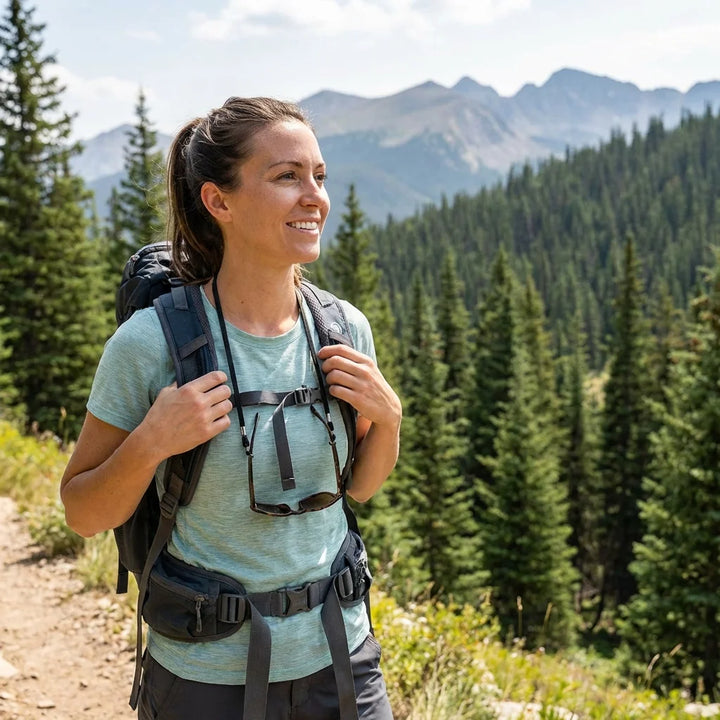 Correa para lentes reciclada negro hiking activo montaña Bonoboss #color_negro