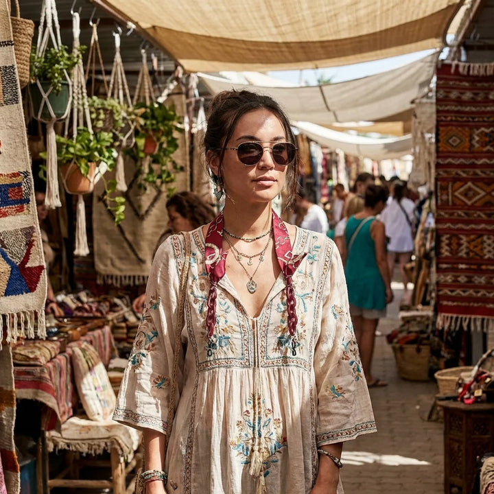 Strap pañuelo para lentes rojo look boho mercado jardín Bonoboss #color_rojo