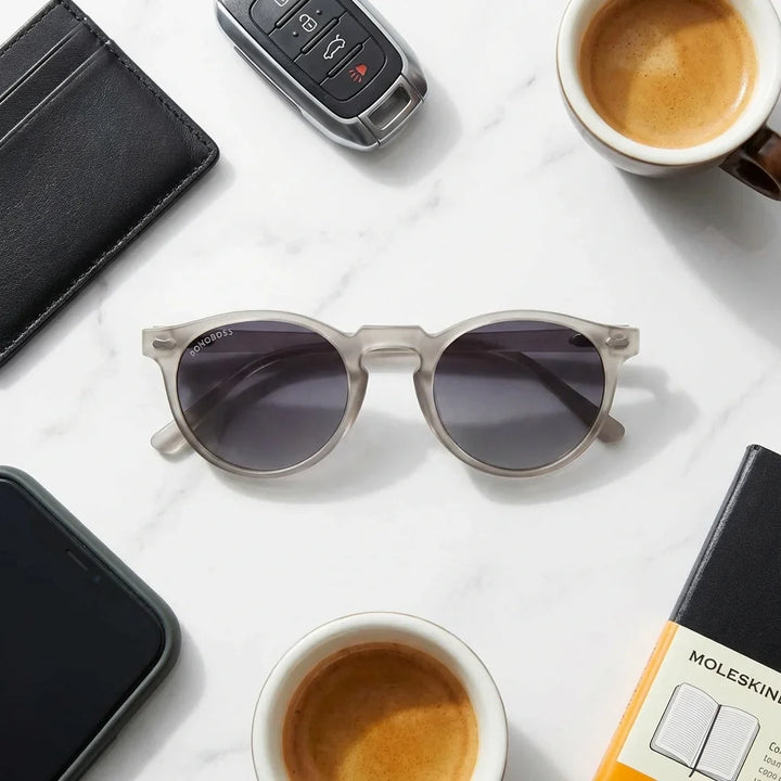 Lentes sol Temuco polarizados RPET reciclado del oceano gris composicion urban kit look diario moderno Bonoboss #editorial_detail2 #color_gris