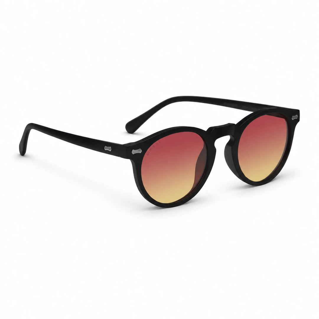 Lentes de sol Bonoboss Temuco RPET Sunset vista tres cuartos plástico reciclado #editorial_angulo45 #color_sunset
