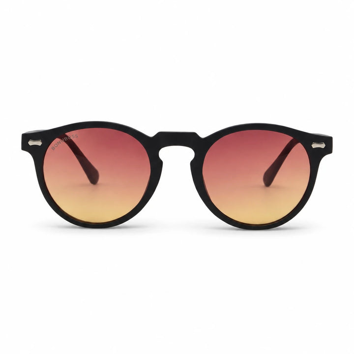 Lentes de sol Bonoboss Temuco RPET Sunset vista frontal plástico reciclado #editorial_frontal #color_sunset
