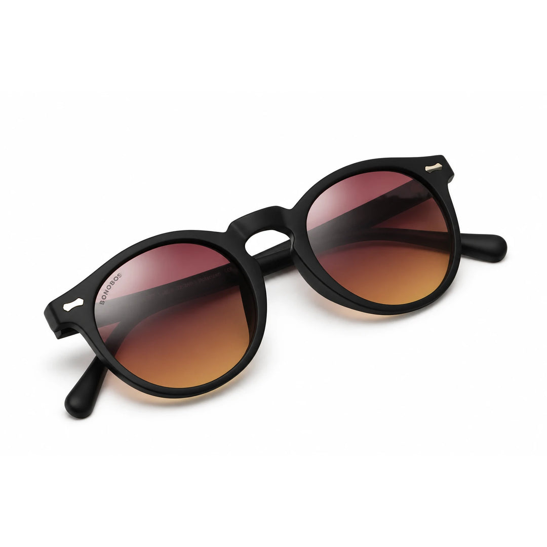 Lentes de sol Bonoboss Temuco RPET Sunset armazón plegado vista superior plástico reciclado #editorial_plegado #color_sunset