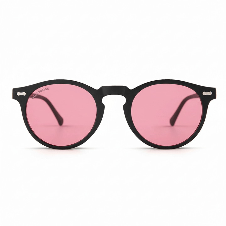 lentes redondos para hombre y mujer polarizados de color cristal rosado #color_pink