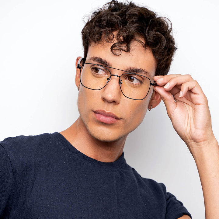 lentes metalicos rectangulares acero inoxidable madera opticos receta bifocales multifocales hombre mujer retro vision sustentable mayorista distribuidor aviador.jpg #color_negro