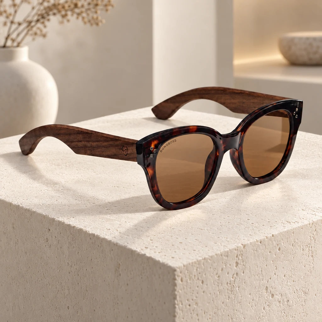 Lentes de sol Bonoboss Tren Tren Carey en contexto de estilo de vida #color_carey