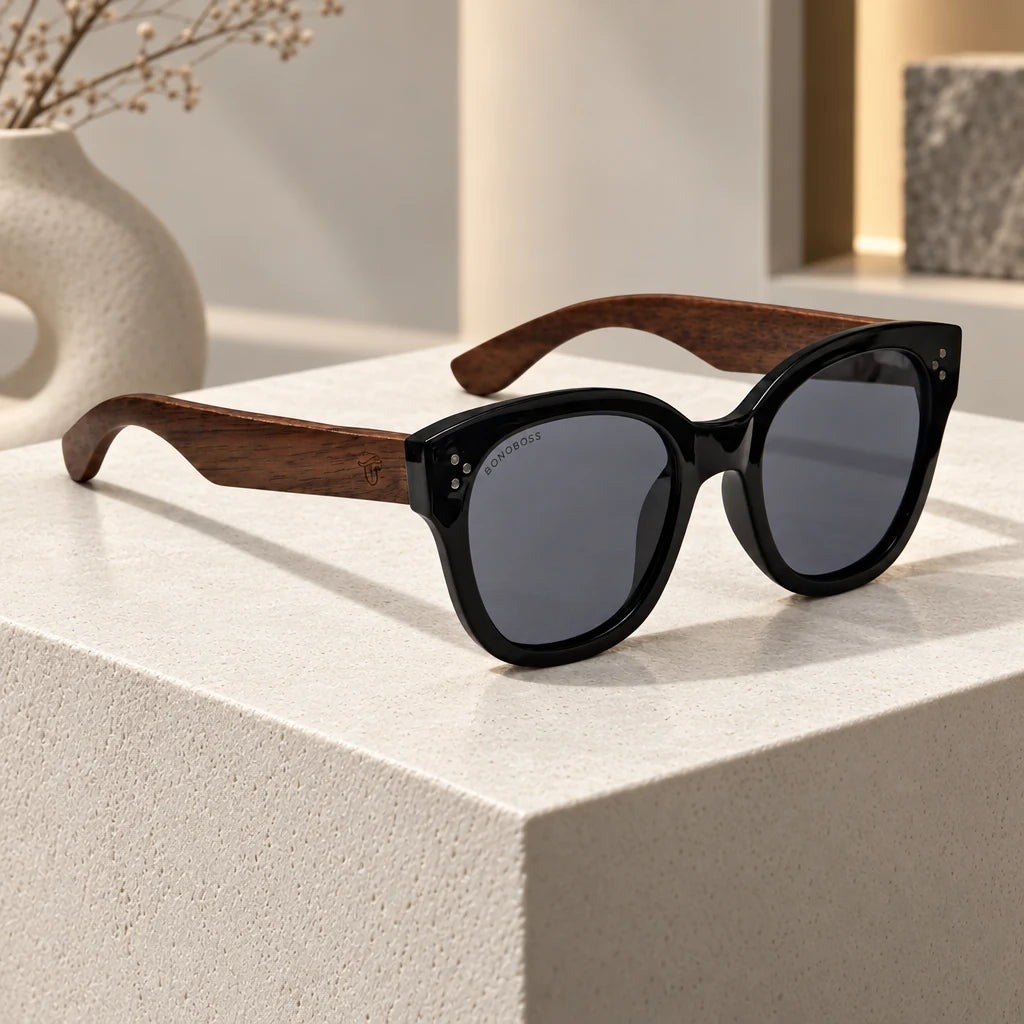 Lentes de sol Bonoboss Tren Tren Negro en contexto de estilo de vida #color_negro