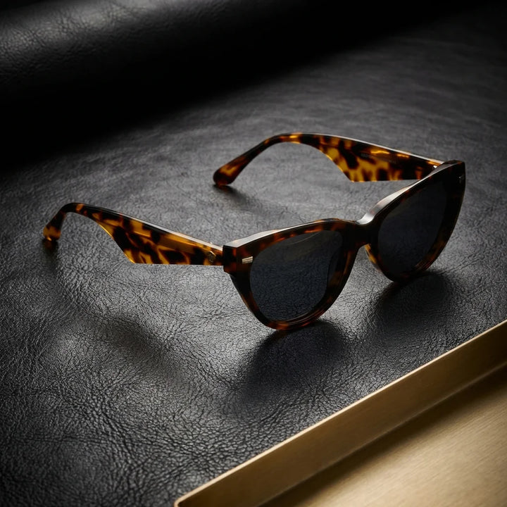 Vesta lentes ópticos carey cuero negro brass Bonoboss #color_carey